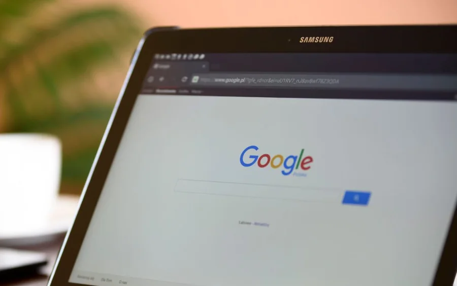 A Samsung Galaxy Tab open on a desk.